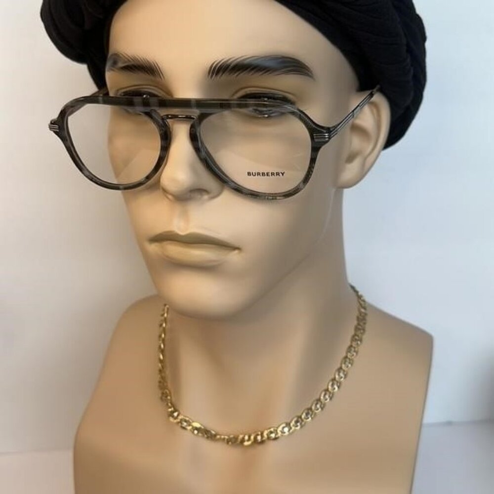 New Authentic EVEGLASSES CHARCOAL CHECK / CLEAR LENS Burberry OBE2377